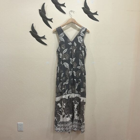 Anthropologie Black and White Floral Maxi Dress - Picture 11 of 14